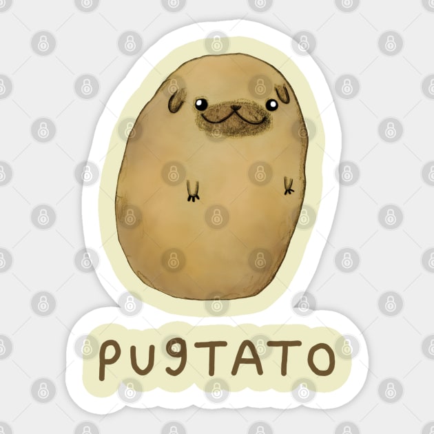 Pugtato Sticker by Sophie Corrigan